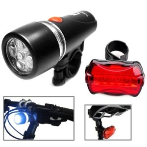 ARAFURA - Powerbeam Lampu Depan Belakang Sepeda 5 LED Waterproof 2 Mode - HB-618 - Black