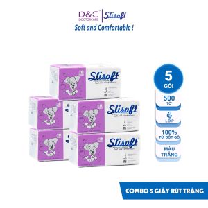 Giấy ăn Slisoft Trắng tự nhiên đa năng thân thiện môi trường giấy ăn rút không chất tẩy trắng an toàn cho cả gia đình