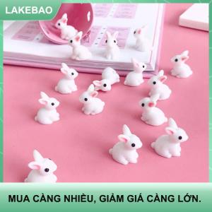 【LAKEBAO】 10pcs dễ thương Mini nhựa bunnies thu nhỏ con số 3D nhỏ màu trắng thỏ Trang trí micro cảnh quan Dollhouse trang trí thủ công tự làm