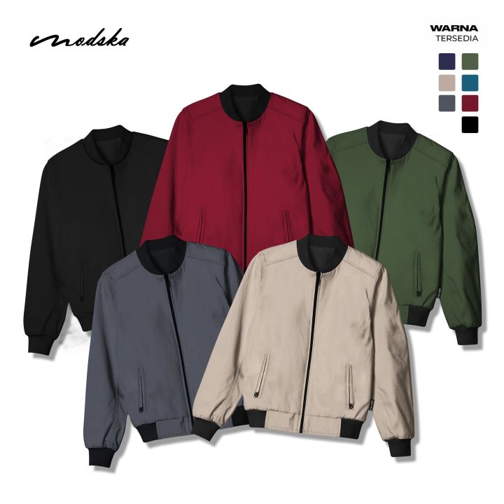 Jaket Bomber Polos - Jaket Bomber Pria