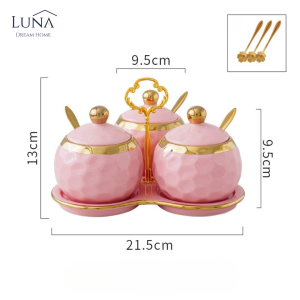 LUNA [Aven Spice Jar Set] Ceramic Set Kitchenware Spice Container Condiment Bottle Seasoning bekas rempah dapur garam Serving