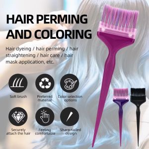 DEER 1Set Easy Clean 8pcs Replaceable Brush Head Kit Professional Durable Hair Dye Brushes Replacement Set DIY Tail Comb Hairdressing Tinting Coloring Tools Salon
