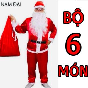 [Đẹp Nhất - 10 Món] Trọn Bộ Ông Già Noel Đầy Đủ Nhất Đẹp Nhất Thị Trường. Chất Nhung Nỉ Dày Đủ Phụ Kiện Đi Kèm