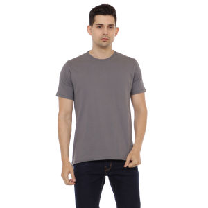 Kaos Polos Pria Oneck Lengan Pendek Bahan Katun Combed 30s Warna Abu Tua