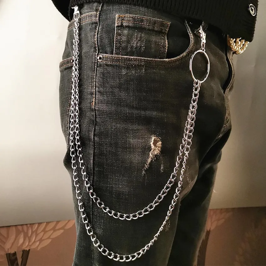Punk Metal Pants Waist Chain Street Butterfly Pant Chain for Women