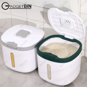 10kg Japanese Style Rice Bucket with Hanger Large Capacity Multipurpose Food Storage Insect-Proof Moisture-Proof