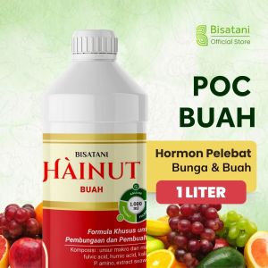 Hainut Buah 1 Liter Nutrisi Pelebat Bunga dan Buah Pupuk biar Cepar Berbuah Pupuk Booster segala Tanaman