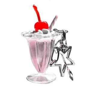 Adorable Cherry Cream Cup Keychain Perfect Pendant Anti-lost Backpack Decorations Creative Keyring for Keys or Bags