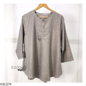 Atasan Blouse Wanita Jumbo Polos LD 120cm Bahan Katun Madina Adem Terbaru