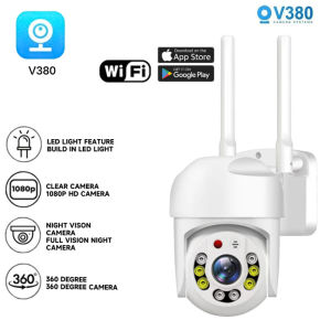 ล้องวงจรปิด 360 wifi solar Cell Outdoor Waterproof V380 Pro กล้องวงจรปิด  กล้อง 3 เลน  หมุนได้ผ่านแอพ มองเห็นภาพชัดในที่มืด ติดตั้งกลางแจ้ง ทนแดดทนฝน ตรวจจับการเคลื่อนไหว CCTV Security Cameras