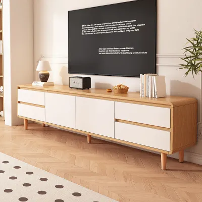 👍TV Console(FREE DELIVERY&INSTALL)Type 10212 TV cabinet TV stand Light Wooden&White 140/160/180/200cm