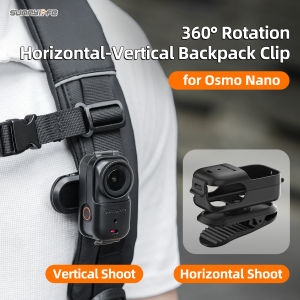 Sunnylife Backpack Clip for DJI Osmo Nano – Horizontal-vertical Quick-Release Mount Rotatable Caps Mount Multi-use Clamp for DJI OSMO Nano Accessories