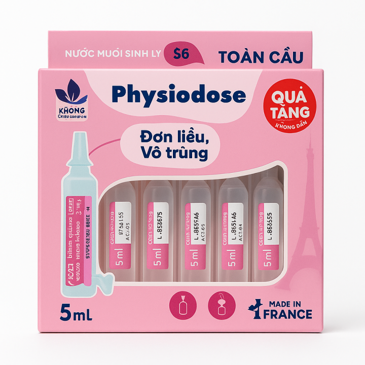 Nước Muối Sinh Lý Physiodose Lẻ 5 ống Không hộp (5ml/ống) | Chính hãng ...