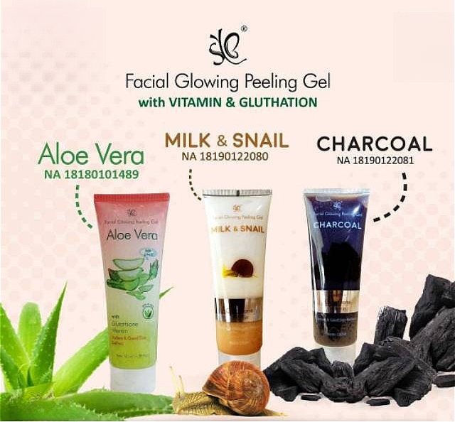 Facial Glowing Peeling Gel Charcoal Black With Glutathion By SBY