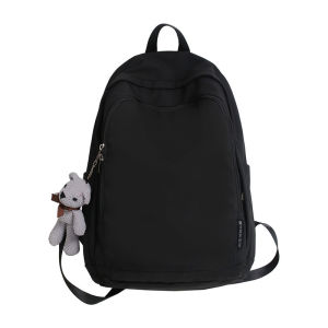 Womens simple solid color backpack lightweight waterproof backpack campus school travel multi pocket bag