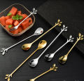 (HÀNG CAO CẤP) NĨA, MUỖNG INOX 304 Hình Chiếc Lá 12cm độc lạ dùng uống cafe, ăn tráng miệng - muỗng khuấy trà, nĩa ghim trái cây, muỗng. 