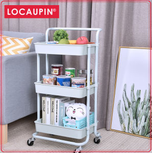 Locaupin Multifunction Trolley Kitchen Storage Racks Office Shelves Book Shelving Kitchen Organizers Space Savers