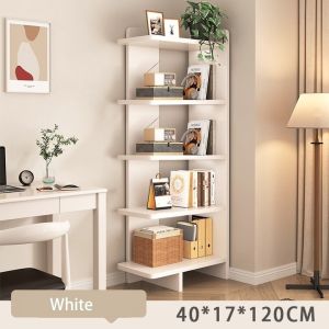 SS Wooden Book Shelf Corner Book Rack Multi-Layer Corner Storage Rack For Living Room