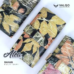VALQO ALEA Dompet Wanita Kulit Sapi Kombinasi motif Batik Dompet HP Perempuan