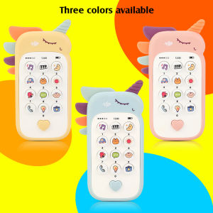 Baby Cell Phone Toy Telephone Learning and Play Music Toy Children Early Education Learning Machine with Silicone Cover Music Lights for 0-2yrs Old Kids MY319
