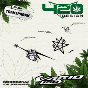 Stiker Striping Transparan UV Variasi Vario 160 New Tahun 2022  Motif Medusa Terkini Viral - Kode SVR16-UV - 420 Design