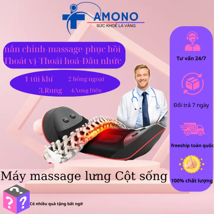 Máy Massage Lưng, Máy Massa Giảm Đau Mỏi Thắt Lưng, Thoát Vị Đĩa Đệm Hàng Cao Cấp LUMBAR