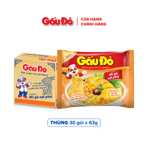 Mì Gấu Đỏ Vị Gà Sợi Phở - Thùng 30 gói x 63g