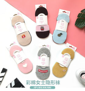 3 pairs Women socks invisible socks Non-slip Socks Cute socks 女士隐形硅胶防滑袜