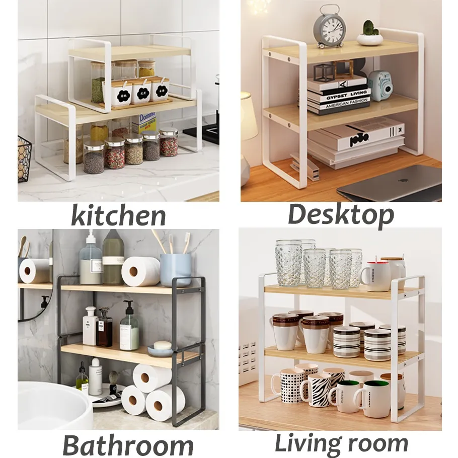 Desk Organizer Rack Cabinet Organizer Shelf Kitchen Counter Shelves for Home  Office Supplies