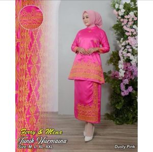 STELAN TUNIK NURMAINA/STELAN TUNIK BAHAN BRIDAL/STELAN KEBAYA TUNIK MOTIF BUNGA