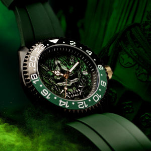 AG Collective The Samurai Code Series - Rei G 9040 SAM-GN Men Green Custom Mod Auto 42.5mm Green Silicone Strap