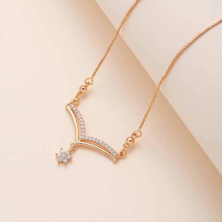 Hyl Jewelry 424N Kalung Titanium Wanita  Karat Emas Silver Asli Panjang Muda Dan Anti Luntur