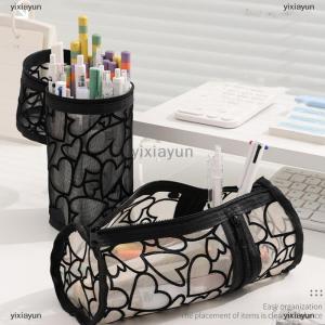 [COD] yixiayun Mesh Vertical Pencil Case Multi-purpose Pencil Pouch Student Stationery Organizer School Supplies Makeup Bag Travel Cosmetic Bag