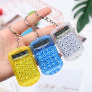 Portable Mini Flip Calculator Hanging Pendant Keychain Keyring Key Holder Gift with Key Ring Office School Accessory