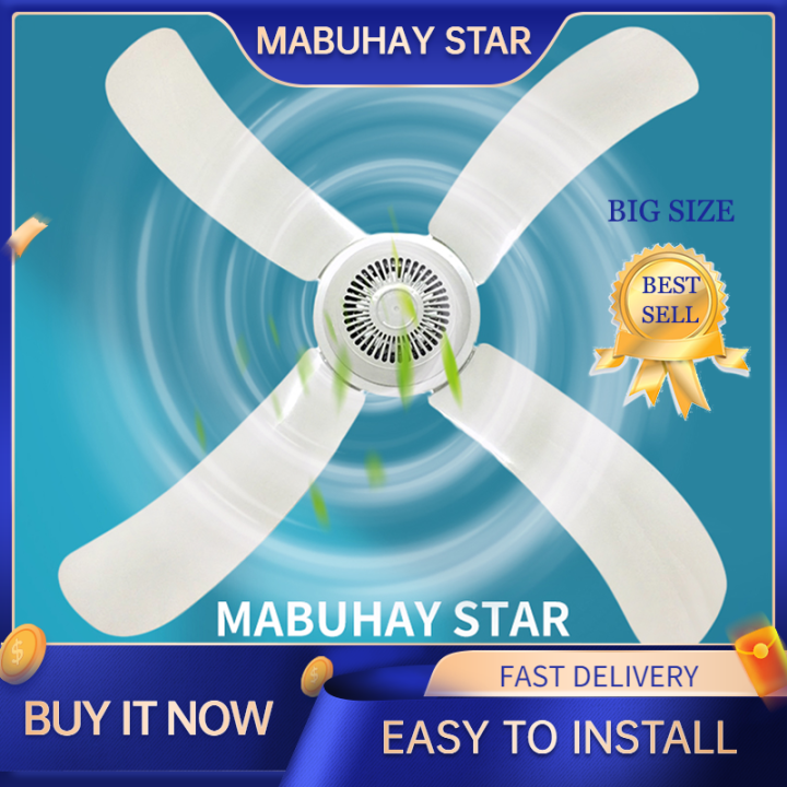MABUHAY STAR FS11/990MM Electric Fans  4 Blades High-Quality Ceiling Fan Cooling Treatment Low Noise