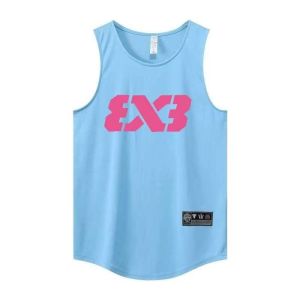 3x3 Basketball Sleeveless Training Wear Mens Basketball Clothes Mesh Breathable Quick-Drying Sweat Absorbent American Sports T T-shirt Loose round Neck