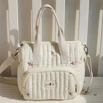 HamshMoc Diaper Bag Large Capacity Tote Bag For Moms Multiple Pockets Shoulder Hand Carry Bag Adjustable Strap