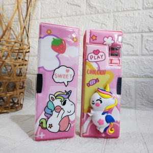 KOTAK PENSIL MAGNET SET UNICORN TIMBUL / KOTAK PENSIL  SQUISHY UNICORN/ KOTAK PENSIL LUCU