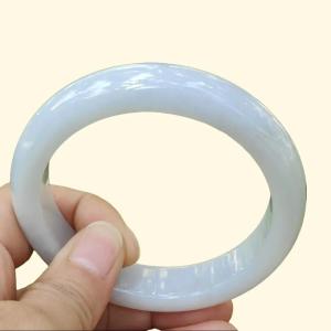 57 mm Peace Bangle SG Local Seller Natural Type A Jadeite Jade certificate weighs 64.36 grams Width: 13.1 mm Thickness: 8.5 mm (bangle25)