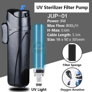 SunSun 4 IN 1 Filter JUP-01 JUP-02 UV Sterilizer Oxygen Aerator Submersible Filter Pump for Fish Tank Aquarium