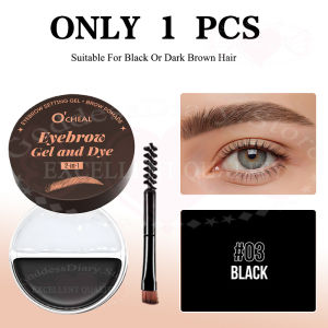 2 in 1 Waterproof Eyebrow Cream with Brush Eyeliner Smudge-Proof High Pigment Lasting Multi Use  3 Colors Long Lasting Waterproof Cosmetics