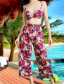 SUMMER TERNO/ FLORAL DESIGN PANTS AND PADDED BRALETTE / BEACH WEAR