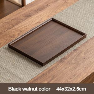 SHIRUI Natural Bamboo Bamboo Wooden Tray Retro Style Rectangular Serving Tray Decorate Tray Wooden Tray Home