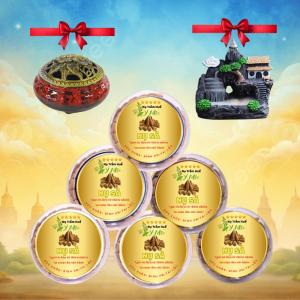 Combo 3 hộp Nụ SẢ Tặng 1 Lư xông. Nụ trầm Y Mộc Huế nụ trầm xông nhà thờ cúng thư giãn Yoga xua đuổi côn trùng đuổi muỗi thanh lọc không khí