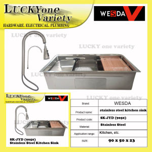 WESDA STAINLESS STEEL KITCHEN SINK W/ FAUCET SK-JYD (90x50)