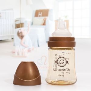 Bình sữa cho bé Grosmimi 200ml núm số 1 bình ti trẻ em PPSU chịu nhiệt cao - Monnie Kids