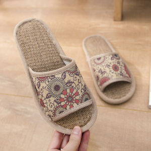 [Free Shipping] WomenS Linen Slippers For All Seasons Cute Indoor Non-Slip Home Cotton-Linen CoupleS Soft-Soled Sandals For Men In Spring And Autumn