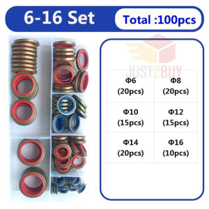 【STOK MSIA】100/245pcs Gasket Combinasi Bonded Seal Kit Hydraulic Seal Compound Gasket Metal Seal Bonded Washer Ring
