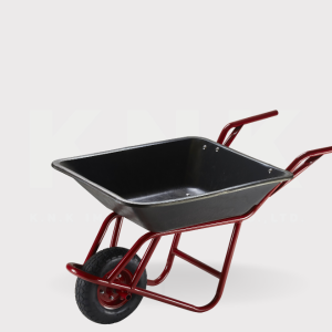 KNK รถเข็นปูนกระบะพีวีซี ล้อเติมลมเดี่ยว-คู่ สีแดง(XL)