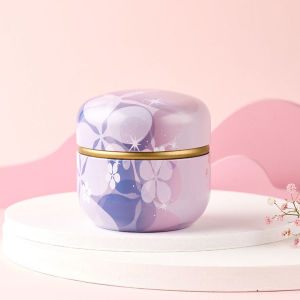 LIANG Festive Party Flower Mini Round Snacks Candy Portable Packaging Box Storage Box Tin Plate Canister Tea Cans Containers